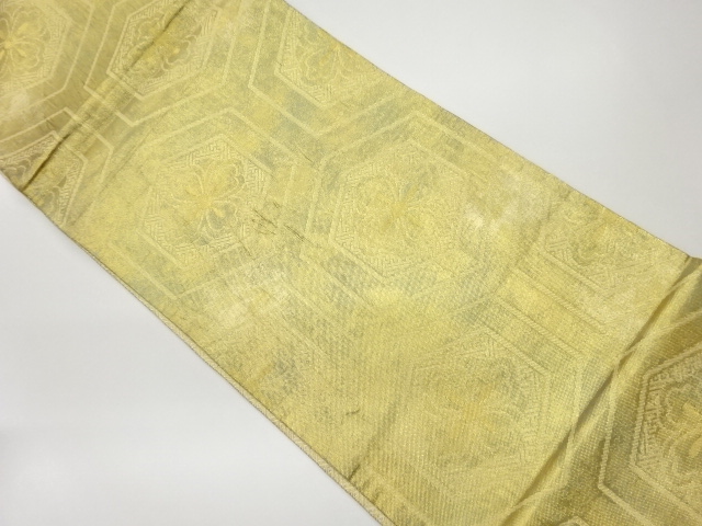 JAPANESE KIMONO / VINTAGE FUKURO OBI / WOVEN FLOWER & KIKKO